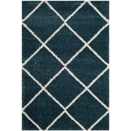 Flowers First 8 x 10 ft. Hudson Shag Power Loomed Rug, Slate Blue & Ivory - Large Rectangle FL1860189